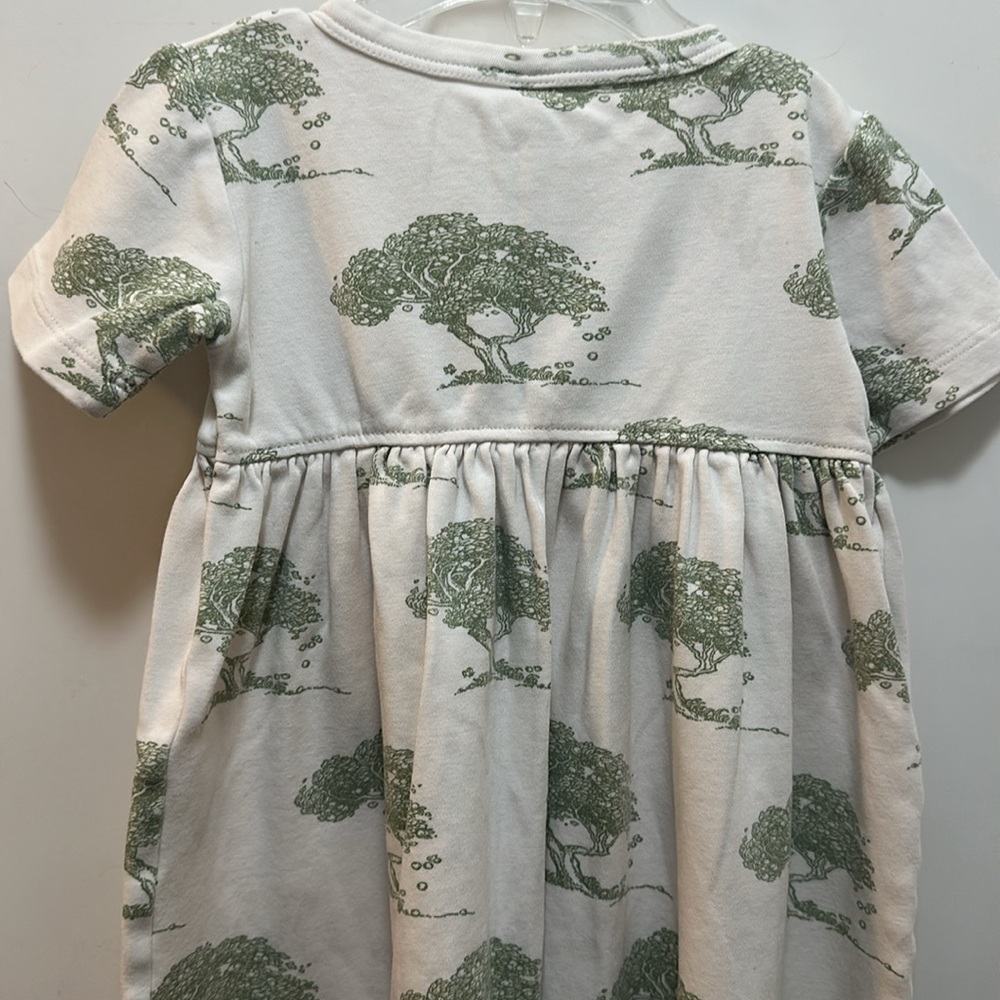 Kate Quinn Organic Green Tree Print Button Down Dress Size 4T - Picture 5 of 6